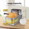 imageVIVOHOME 110V 207 Qt Commercial Electric Deep Fryer with 2 x 635 QT Removable Baskets Overheat Protection106 QT