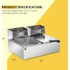 imageVIVOHOME 110V 207 Qt Commercial Electric Deep Fryer with 2 x 635 QT Removable Baskets Overheat Protection207 QT