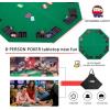 imageVIVOHOME 48 Inch Foldable 8Player Texas Poker Card Tabletop Layout Portable AntiSlip Rubber Board Game Mat with Cup Holders and Carrying BagGreen