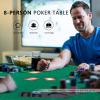 imageVIVOHOME 48 Inch Foldable 8Player Texas Poker Card Tabletop Layout Portable AntiSlip Rubber Board Game Mat with Cup Holders and Carrying BagGreen