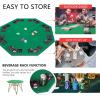imageVIVOHOME 48 Inch Foldable 8Player Texas Poker Card Tabletop Layout Portable AntiSlip Rubber Board Game Mat with Cup Holders and Carrying BagGreen