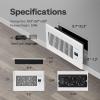 imageVIVOHOME 6quotx10quot Opening Smart Vent Register Booster Fan with Intelligent Thermostat ampamp 10Speed Remote Control  116quot x 75quot Vent Cover for Room Floor Wall  White6x10