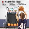 imageVIVOHOME 815 Inch Foldable Dual Shot Basketball Arcade Game Electronic for 2 Players with 8 Game Modes 4 Balls and LED Scoring System Arcade Sounds Adults Indoor Outdoor
