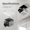 imageVIVOHOME Automatic 80 CFM Bathroom Exhaust Fan 15 Sone 95 SqFt Coverage WHumidity Sensor 4 Duct Ceiling Mount White Shower Ventilation Fan80 CFM 15 Sone WHumidity Sensor