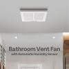 imageVIVOHOME Automatic 80 CFM Bathroom Exhaust Fan 15 Sone 95 SqFt Coverage WHumidity Sensor 4 Duct Ceiling Mount White Shower Ventilation Fan80 CFM 15 Sone WHumidity Sensor