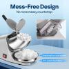 imageVIVOHOME Electric Ice Shaver Crusher Machine Snow Cone Maker Red 143lbshr with Ice Pick for Home and Commercial UseSilver