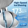 imageVIVOHOME Electric Ice Shaver Crusher Machine Snow Cone Maker Red 143lbshr with Ice Pick for Home and Commercial UseSilver