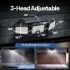 imageVIVOHOME Solar Flood Lights Outdoor 256 LED 2500LM Motion Sensor Lights 3 Adjustable Heads Security Lights IP65 Waterproof 270 Wide Lighting Angle Solar Powered Lights for Porch Yard2 Pack