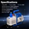 imageVIVOHOME 35 CFM 14 HP Single Stage HVAC Vacuum Pump for R134a R12 R22 R502 R410a Systems Auto AC Vacuum Pump for Automotive Air Conditioner Resin Degassing with Oil Bottle5 CFM