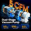 imageVIVOHOME 35 CFM 14 HP Single Stage HVAC Vacuum Pump for R134a R12 R22 R502 R410a Systems Auto AC Vacuum Pump for Automotive Air Conditioner Resin Degassing with Oil Bottle5 CFM