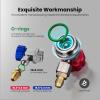 imageVIVOHOME AC R134a Refrigerant Quick Coupler Adapter Kit HVAC Adjustable High Low Connector Conversion with 14 Inch Male Flares for Auto Air Condition Manifold Gauge HoseR134a