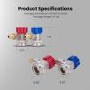 imageVIVOHOME AC R134a Refrigerant Quick Coupler Adapter Kit HVAC Adjustable High Low Connector Conversion with 14 Inch Male Flares for Auto Air Condition Manifold Gauge HoseR134a