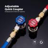 imageVIVOHOME AC R134a Refrigerant Quick Coupler Adapter Kit HVAC Adjustable High Low Connector Conversion with 14 Inch Male Flares for Auto Air Condition Manifold Gauge HoseR134a