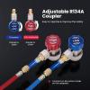 imageVIVOHOME AC R134a Refrigerant Quick Coupler Adapter Kit HVAC Adjustable High Low Connector Conversion with 14 Inch Male Flares for Auto Air Condition Manifold Gauge HoseR134a