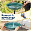 imageVIVOHOME Bird Bath for Outside Outdoor 13 Birdbath Bowl with Metal Ground Stake WeatherResistant ABS Bird Bath and Feeder for Garden 145 Gallons BronzeGreen
