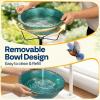imageVIVOHOME Bird Bath for Outside Outdoor 13 Birdbath Bowl with Metal Ground Stake WeatherResistant ABS Bird Bath and Feeder for Garden 145 Gallons BronzeGreen