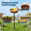 imageVIVOHOME Bird Bath for Outside Outdoor 13 Birdbath Bowl with Metal Ground Stake WeatherResistant ABS Bird Bath and Feeder for Garden 145 Gallons BronzeBronze
