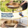 imageVIVOHOME Bird Bath for Outside Outdoor 13 Birdbath Bowl with Metal Ground Stake WeatherResistant ABS Bird Bath and Feeder for Garden 145 Gallons BronzeCopper