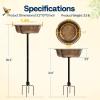 imageVIVOHOME Bird Bath for Outside Outdoor 13 Birdbath Bowl with Metal Ground Stake WeatherResistant ABS Bird Bath and Feeder for Garden 145 Gallons BronzeCopper