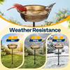 imageVIVOHOME Bird Bath for Outside Outdoor 13 Birdbath Bowl with Metal Ground Stake WeatherResistant ABS Bird Bath and Feeder for Garden 145 Gallons BronzeCopper