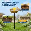 imageVIVOHOME Bird Bath for Outside Outdoor 13 Birdbath Bowl with Metal Ground Stake WeatherResistant ABS Bird Bath and Feeder for Garden 145 Gallons BronzeCopper