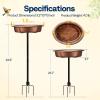 imageVIVOHOME Bird Bath for Outside Outdoor 13 Birdbath Bowl with Metal Ground Stake WeatherResistant ABS Bird Bath and Feeder for Garden 145 Gallons BronzeBronze