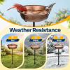 imageVIVOHOME Bird Bath for Outside Outdoor 13 Birdbath Bowl with Metal Ground Stake WeatherResistant ABS Bird Bath and Feeder for Garden 145 Gallons BronzeBronze