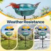 imageVIVOHOME Bird Bath for Outside Outdoor 13 Birdbath Bowl with Metal Ground Stake WeatherResistant ABS Bird Bath and Feeder for Garden 145 Gallons BronzeGreen