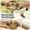imageVIVOHOME Bird Bath for Outside Outdoor 13 Birdbath Bowl with Metal Ground Stake WeatherResistant ABS Bird Bath and Feeder for Garden 145 Gallons BronzeCopper