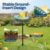 imageVIVOHOME Bird Bath for Outside Outdoor 13 Birdbath Bowl with Metal Ground Stake WeatherResistant ABS Bird Bath and Feeder for Garden 145 Gallons BronzeGreen