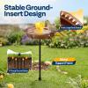 imageVIVOHOME Bird Bath for Outside Outdoor 13 Birdbath Bowl with Metal Ground Stake WeatherResistant ABS Bird Bath and Feeder for Garden 145 Gallons BronzeBronze