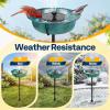 imageVIVOHOME Bird Bath with Solar Fountain for Outside WeatherResistant ABS Birdbath Bowl with Solar Powered Pump Metal Ground Stake for Outdoor Garden 145 Gallons GreenGreen