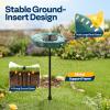 imageVIVOHOME Bird Bath with Solar Fountain for Outside WeatherResistant ABS Birdbath Bowl with Solar Powered Pump Metal Ground Stake for Outdoor Garden 145 Gallons GreenGreen