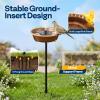 imageVIVOHOME Bird Bath with Solar Fountain for Outside WeatherResistant ABS Birdbath Bowl with Solar Powered Pump Metal Ground Stake for Outdoor Garden 145 Gallons GreenBronze