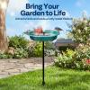 imageVIVOHOME Bird Bath with Solar Fountain for Outside WeatherResistant ABS Birdbath Bowl with Solar Powered Pump Metal Ground Stake for Outdoor Garden 145 Gallons GreenGreen