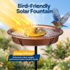 imageVIVOHOME Bird Bath with Solar Fountain for Outside WeatherResistant ABS Birdbath Bowl with Solar Powered Pump Metal Ground Stake for Outdoor Garden 145 Gallons GreenBronze