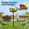 imageVIVOHOME Bird Bath with Solar Fountain for Outside WeatherResistant ABS Birdbath Bowl with Solar Powered Pump Metal Ground Stake for Outdoor Garden 145 Gallons GreenCopper