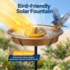 imageVIVOHOME Bird Bath with Solar Fountain for Outside WeatherResistant ABS Birdbath Bowl with Solar Powered Pump Metal Ground Stake for Outdoor Garden 145 Gallons GreenCopper