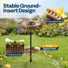 imageVIVOHOME Bird Bath with Solar Fountain for Outside WeatherResistant ABS Birdbath Bowl with Solar Powered Pump Metal Ground Stake for Outdoor Garden 145 Gallons GreenCopper