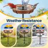 imageVIVOHOME Bird Bath with Solar Fountain for Outside WeatherResistant ABS Birdbath Bowl with Solar Powered Pump Metal Ground Stake for Outdoor Garden 145 Gallons GreenBronze