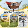 imageVIVOHOME Bird Bath with Solar Fountain for Outside WeatherResistant ABS Birdbath Bowl with Solar Powered Pump Metal Ground Stake for Outdoor Garden 145 Gallons GreenBronze