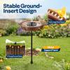 imageVIVOHOME Bird Bath with Solar Fountain for Outside WeatherResistant ABS Birdbath Bowl with Solar Powered Pump Metal Ground Stake for Outdoor Garden 145 Gallons GreenBronze