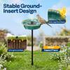 imageVIVOHOME Bird Bath with Solar Fountain for Outside WeatherResistant ABS Birdbath Bowl with Solar Powered Pump Metal Ground Stake for Outdoor Garden 145 Gallons GreenGreen
