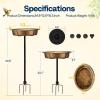 imageVIVOHOME Bird Bath with Solar Fountain for Outside WeatherResistant ABS Birdbath Bowl with Solar Powered Pump Metal Ground Stake for Outdoor Garden 145 Gallons GreenCopper