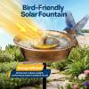 imageVIVOHOME Bird Bath with Solar Fountain for Outside WeatherResistant ABS Birdbath Bowl with Solar Powered Pump Metal Ground Stake for Outdoor Garden 145 Gallons GreenCopper