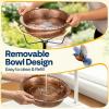 imageVIVOHOME Bird Bath with Solar Fountain for Outside WeatherResistant ABS Birdbath Bowl with Solar Powered Pump Metal Ground Stake for Outdoor Garden 145 Gallons GreenBronze