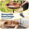 imageVIVOHOME Bird Bath with Solar Fountain for Outside WeatherResistant ABS Birdbath Bowl with Solar Powered Pump Metal Ground Stake for Outdoor Garden 145 Gallons GreenBronze