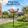 imageVIVOHOME Bird Bath with Solar Fountain for Outside WeatherResistant ABS Birdbath Bowl with Solar Powered Pump Metal Ground Stake for Outdoor Garden 145 Gallons GreenCopper