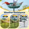imageVIVOHOME Bird Bath with Solar Fountain for Outside WeatherResistant ABS Birdbath Bowl with Solar Powered Pump Metal Ground Stake for Outdoor Garden 145 Gallons GreenGreen