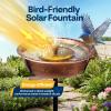 imageVIVOHOME Bird Bath with Solar Fountain for Outside WeatherResistant ABS Birdbath Bowl with Solar Powered Pump Metal Ground Stake for Outdoor Garden 145 Gallons GreenBronze
